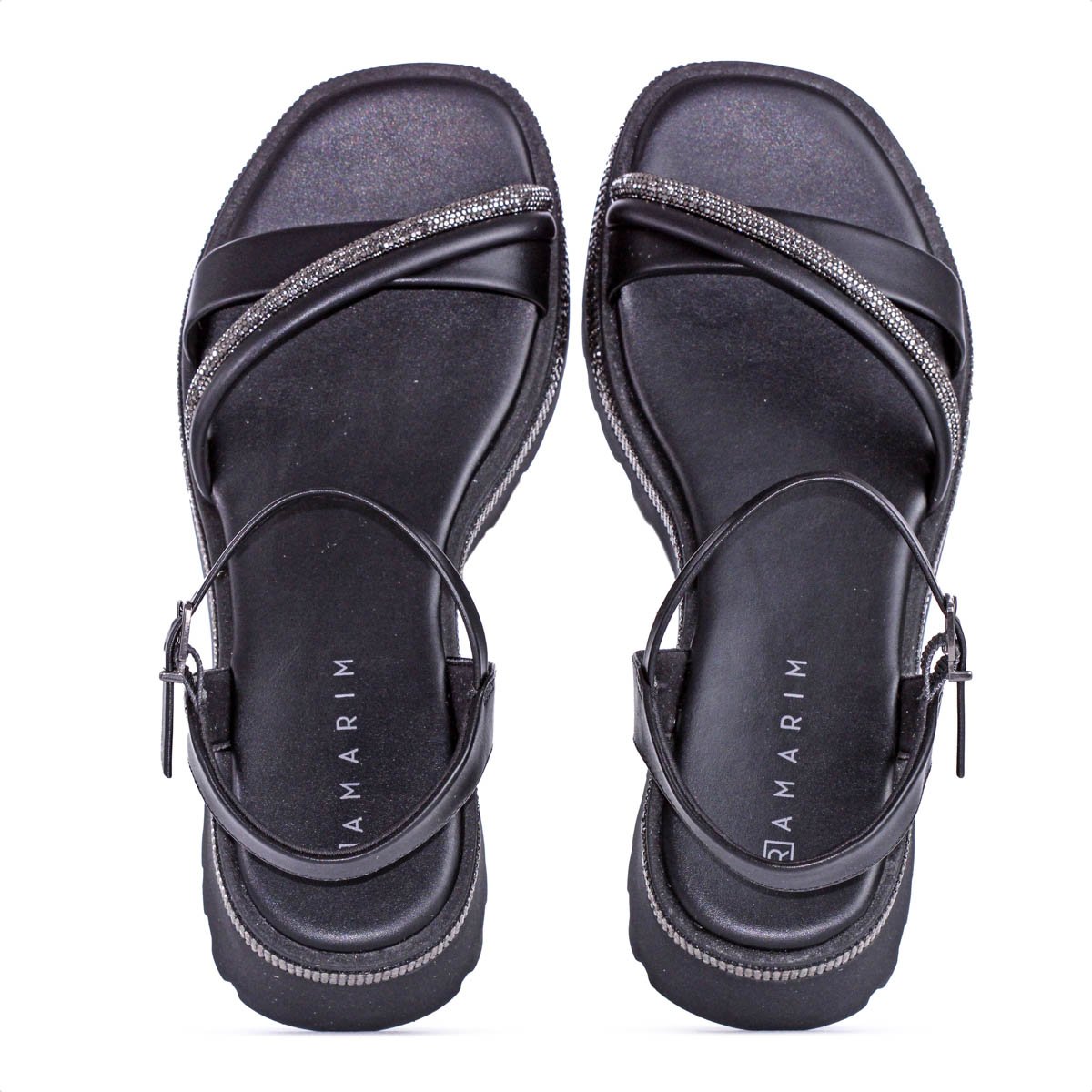 Sandalia Ramarim Anabela Preto Shine - Feminina Preto 7