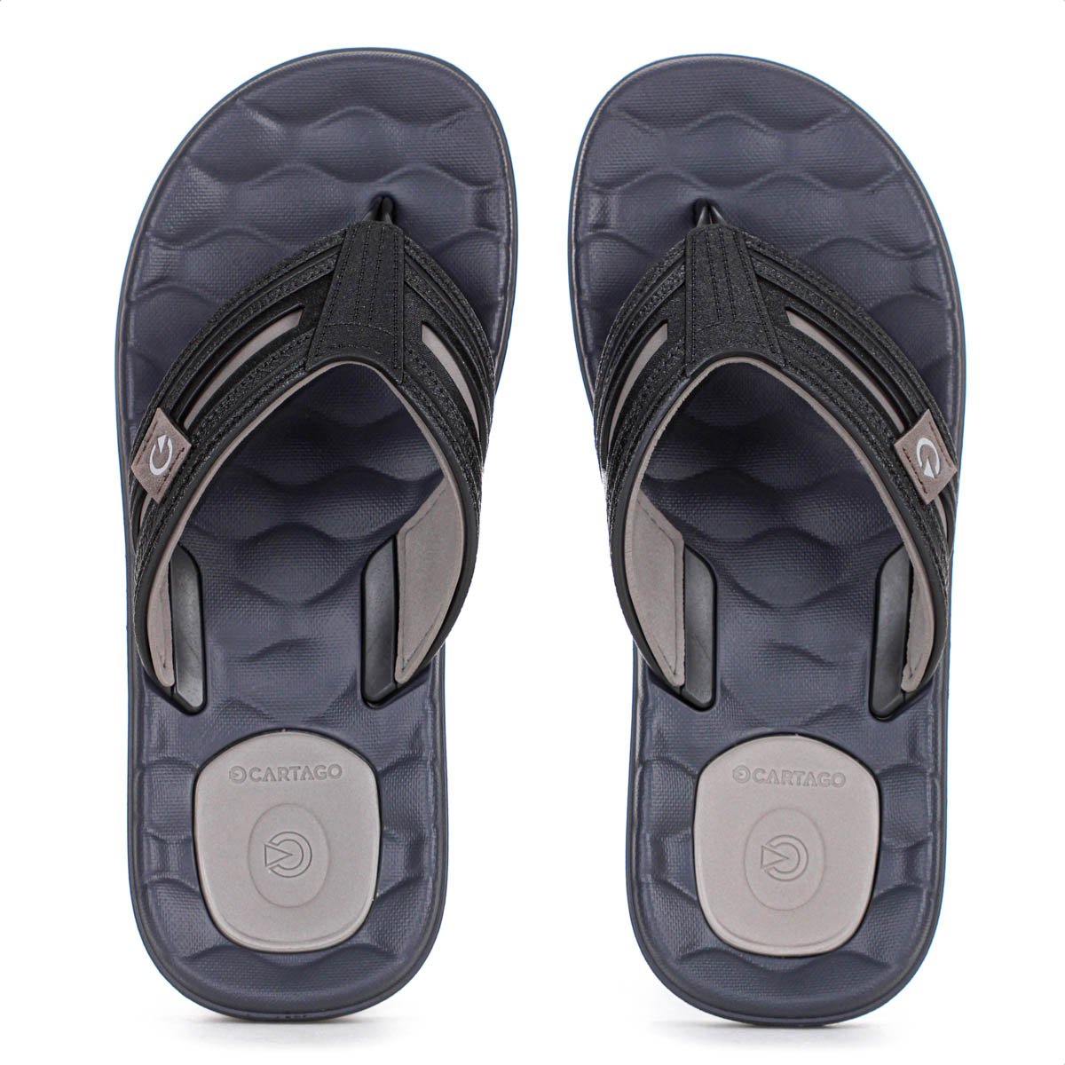 Chinelo Cartago Egeu IV Preto e Cinza Basalto - Masculino