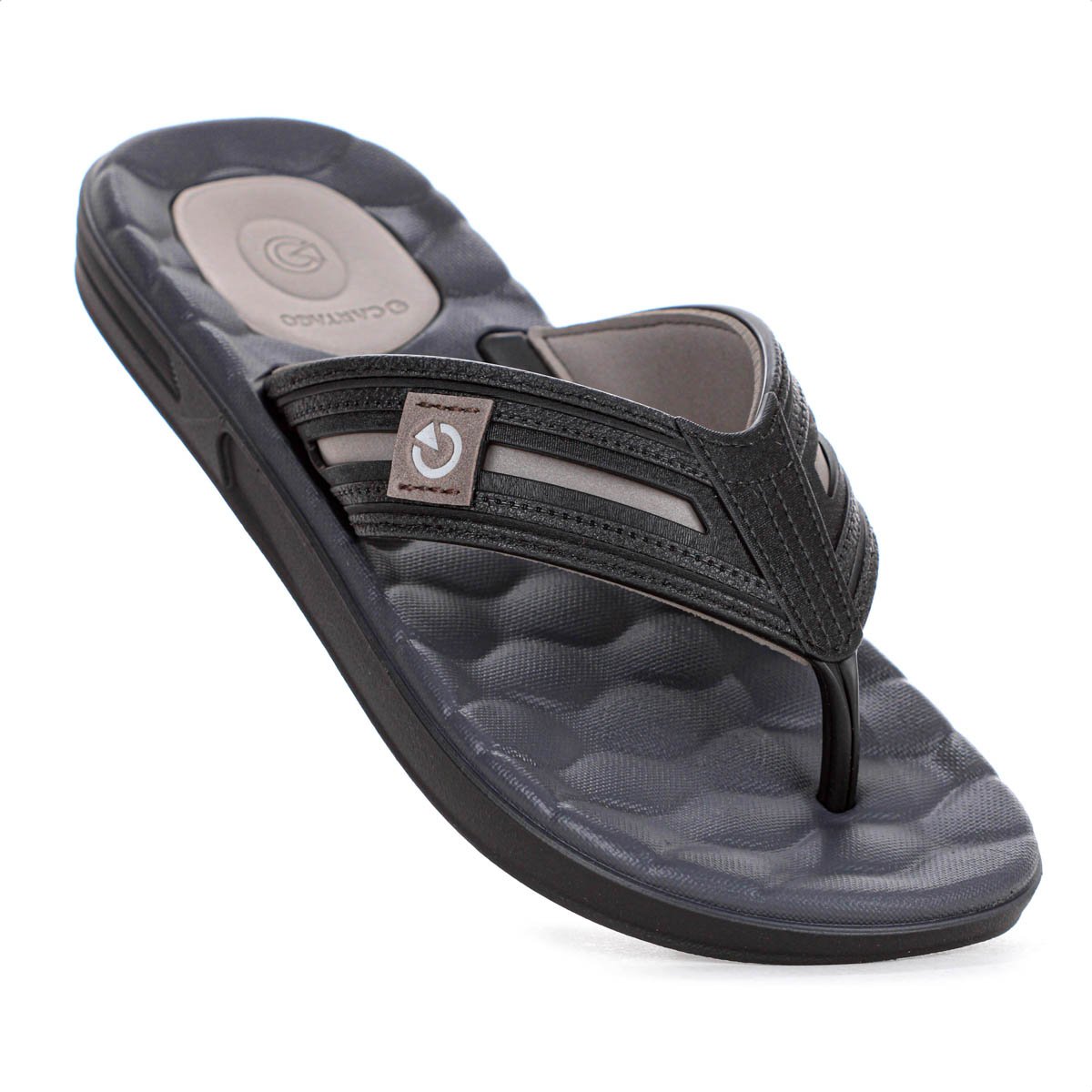 Chinelo Cartago Egeu IV Preto e Cinza Basalto - Masculino Preto 7