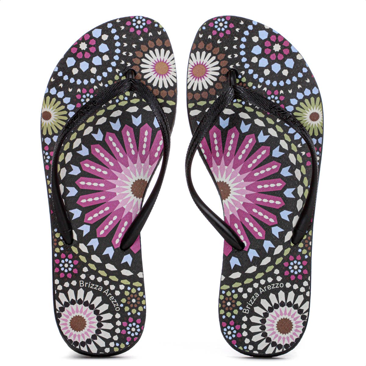 Chinelo Brizza Arezzo Estampa Color Preto - Feminino