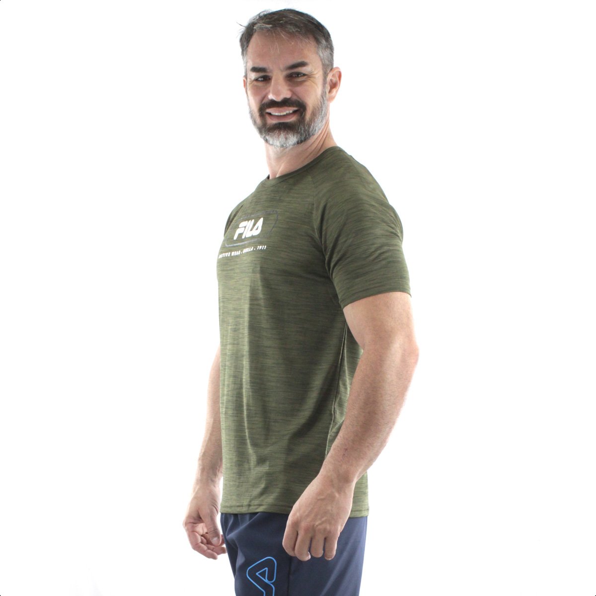 Camiseta Fila Sport Melange Verde Mescla - Masculino Verde 2