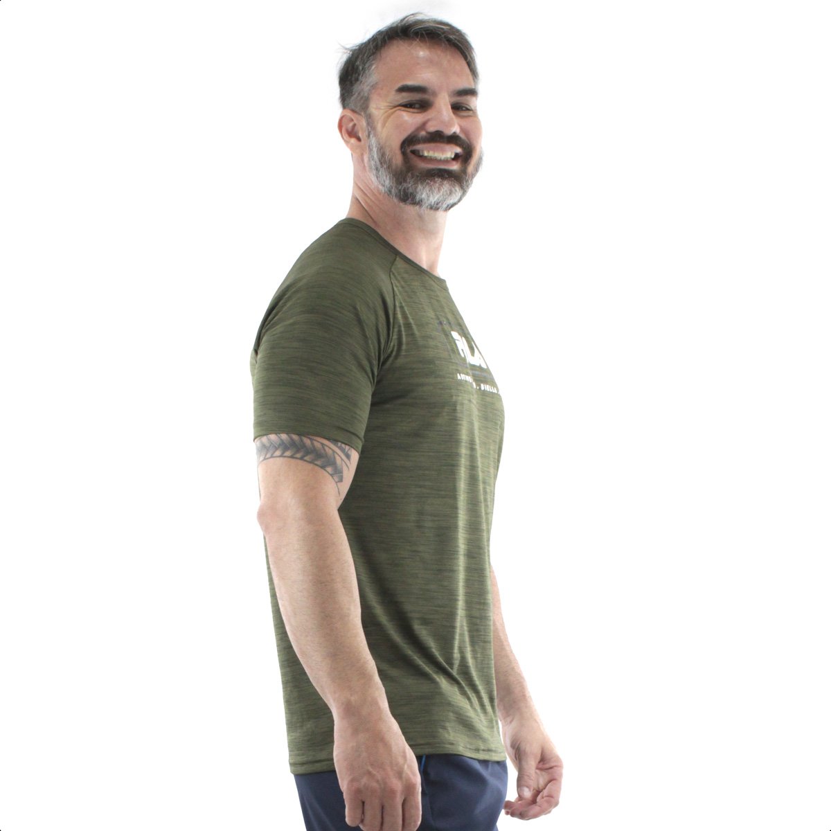 Camiseta Fila Sport Melange Verde Mescla - Masculino Verde 3