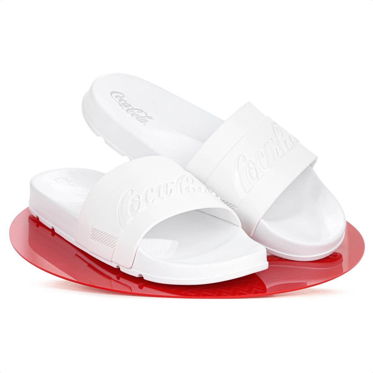 Chinelo Coca Cola Slide Injetado Branco - Masculino Branco 10