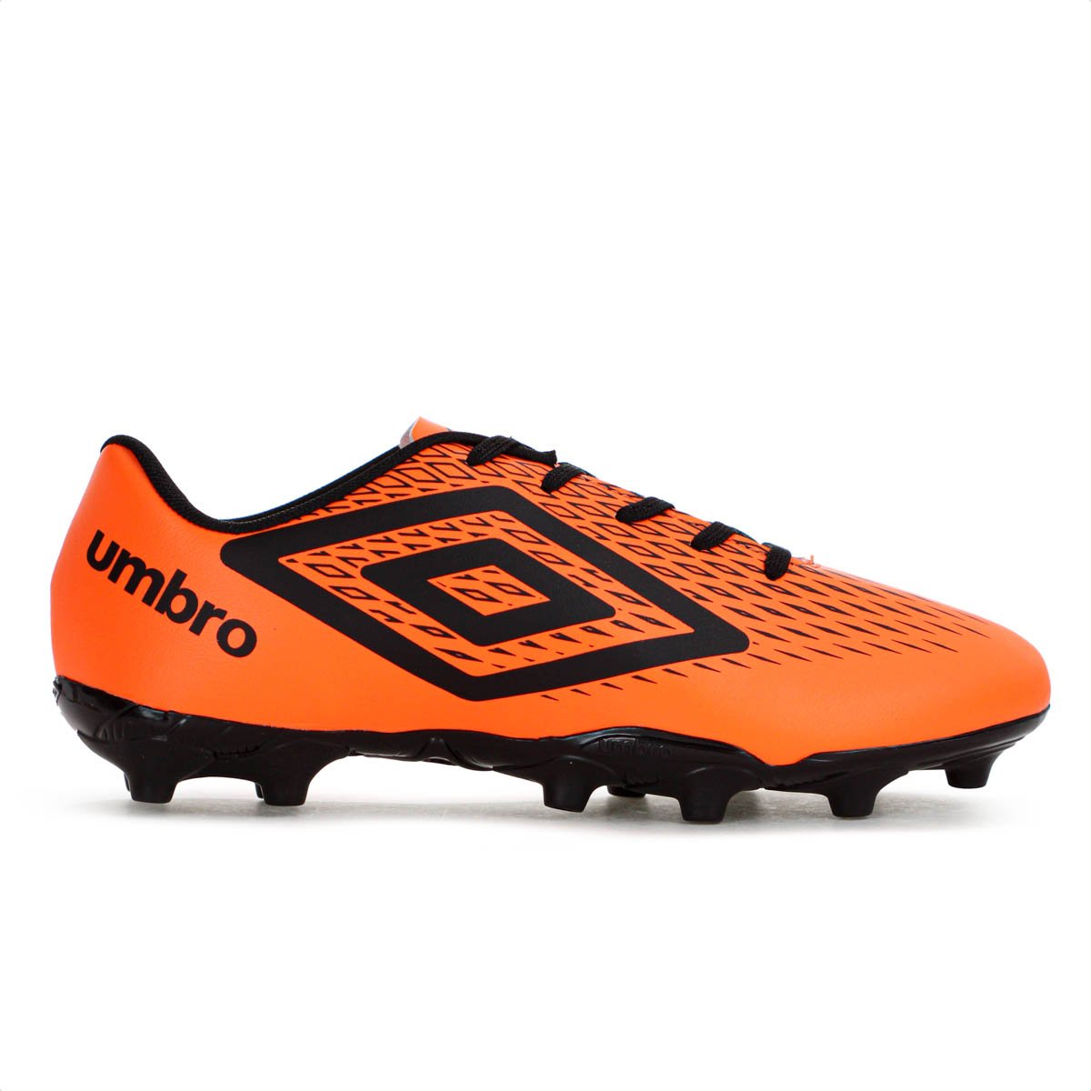 Chuteira Umbro Campo X Diamond Laranja Fluor e Preto - Masculino