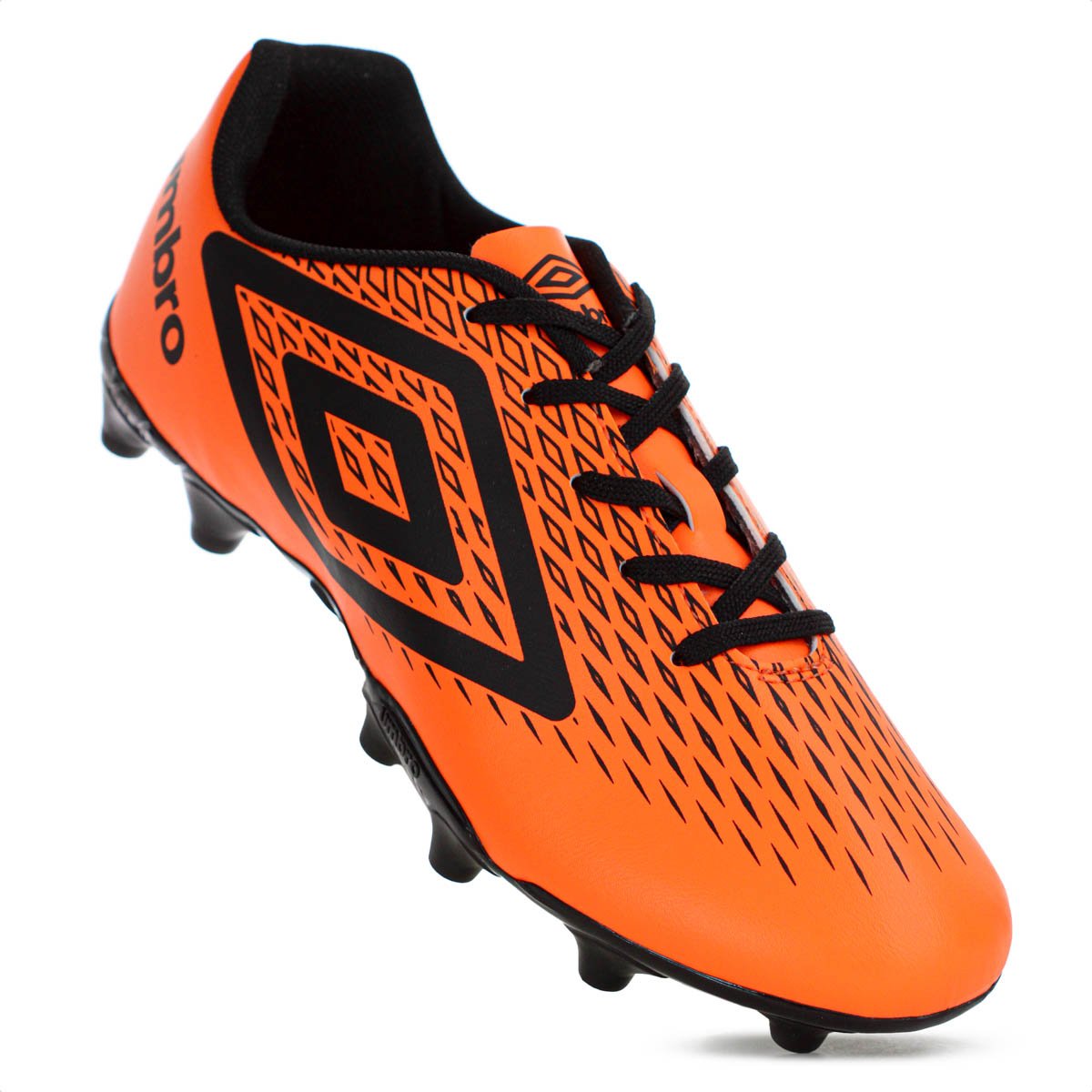 Chuteira Umbro Campo X Diamond Laranja Fluor e Preto - Masculino Laranja 5
