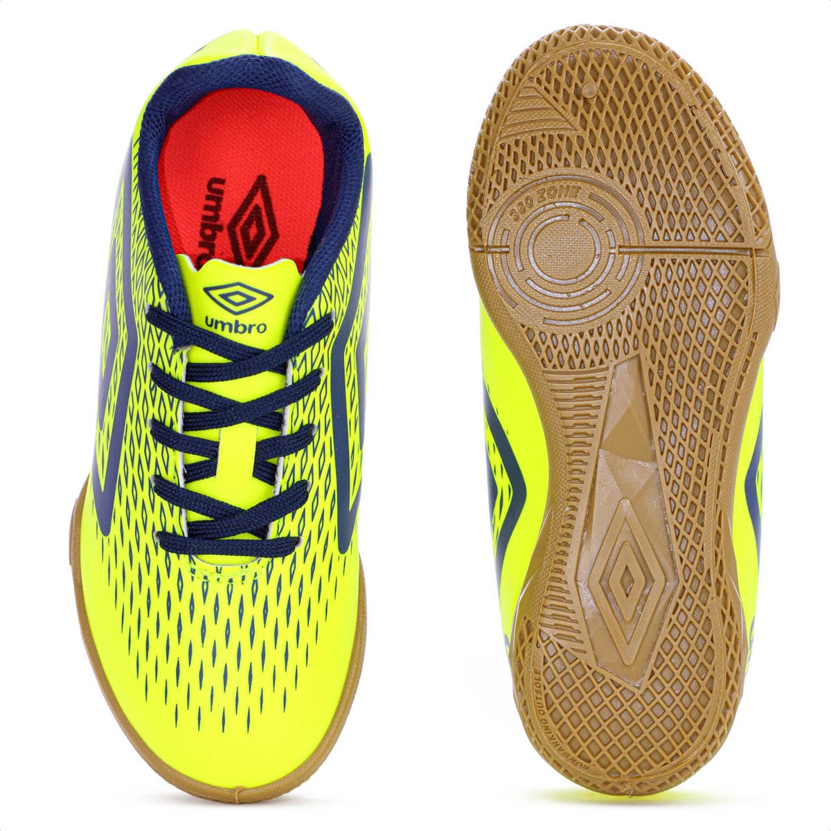 Chuteira Umbro Futsal X Diamond Jr Verde Limao e Azul Escuro - Juvenil Verde 4
