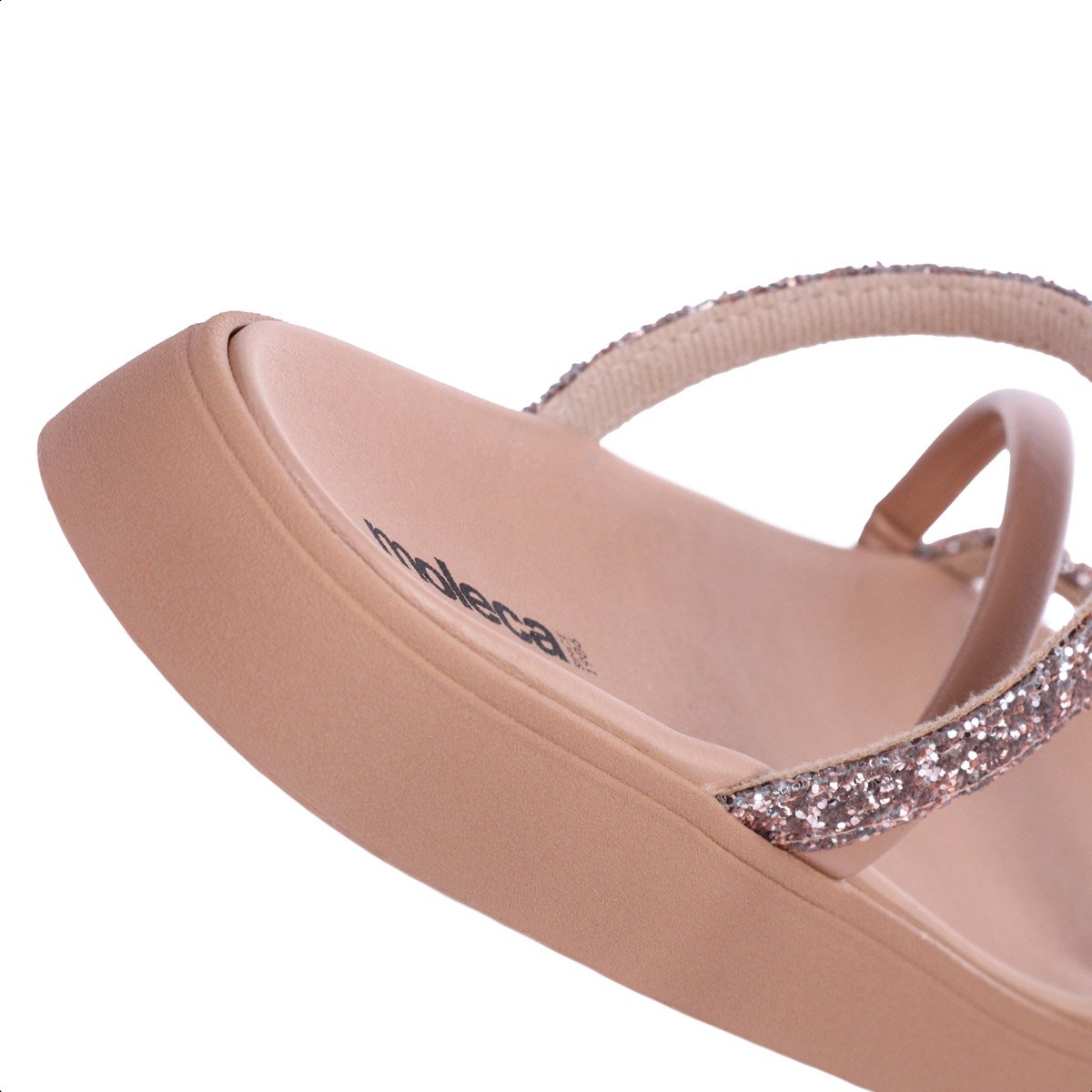 Sandalia Moleca Tira Tripla Glitter Rose e Dourada - Feminino Rosa 10