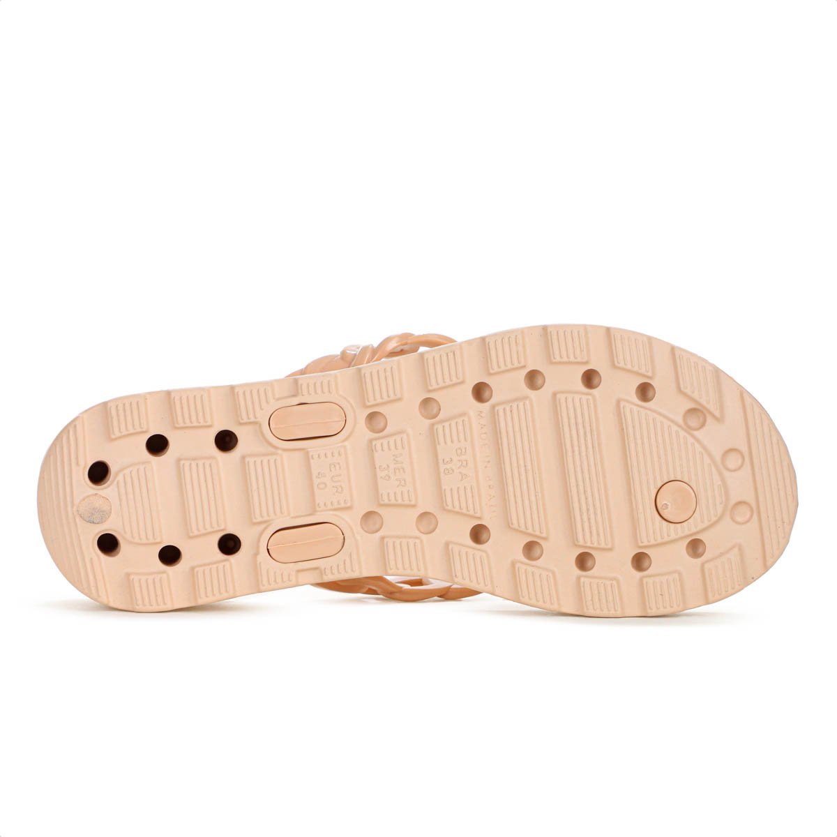 Chinelo Dijean Com Salto Corrente Nude Claro - Feminino Nude 6