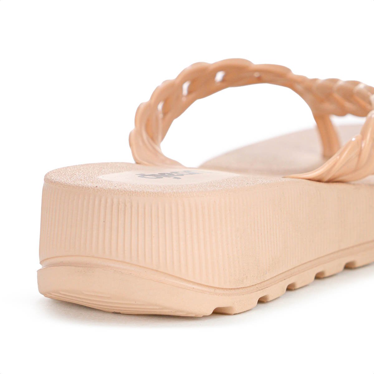 Chinelo Dijean Com Salto Corrente Nude Claro - Feminino Nude 9