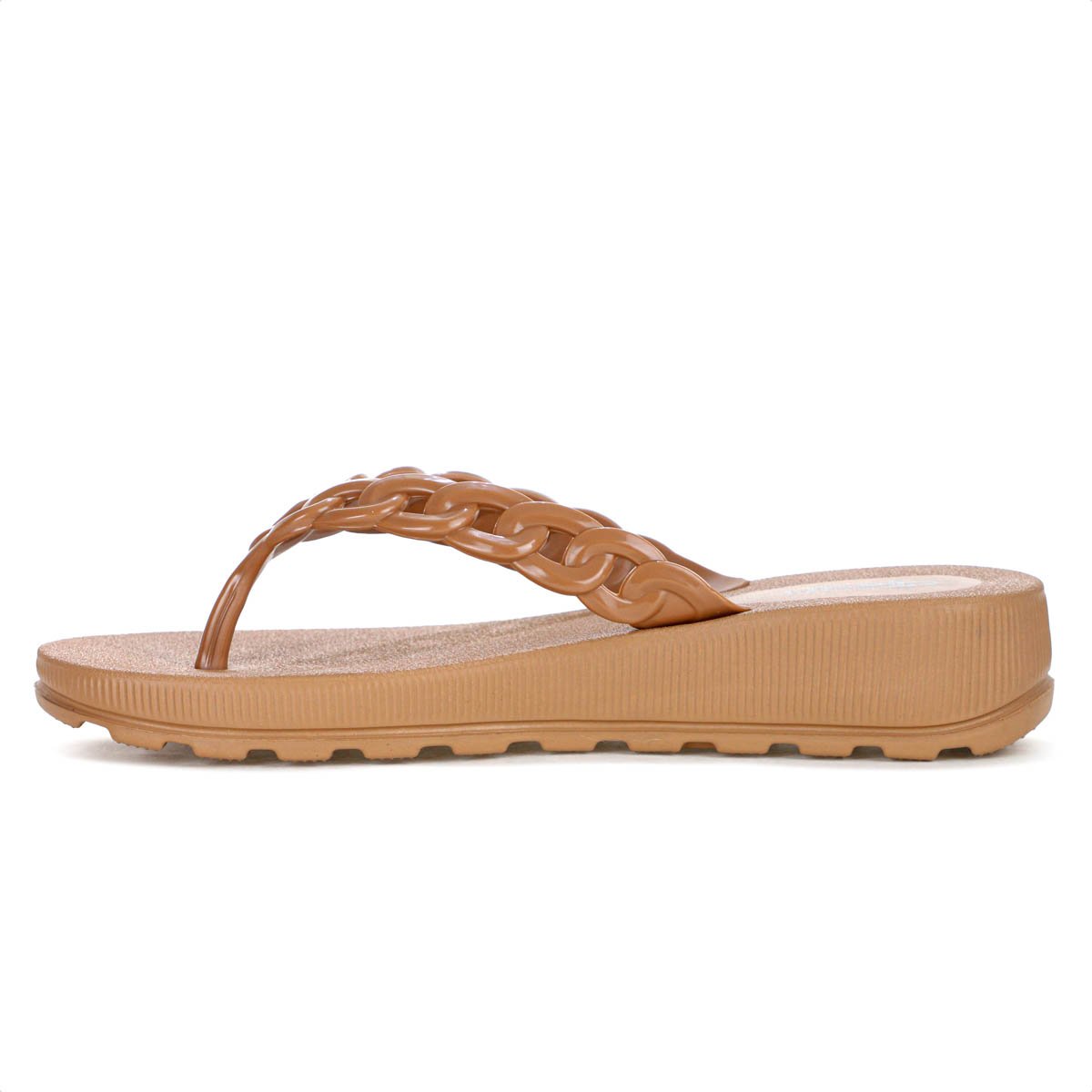 Chinelo Dijean Com Salto Corrente Marrom - Feminino Marrom 5