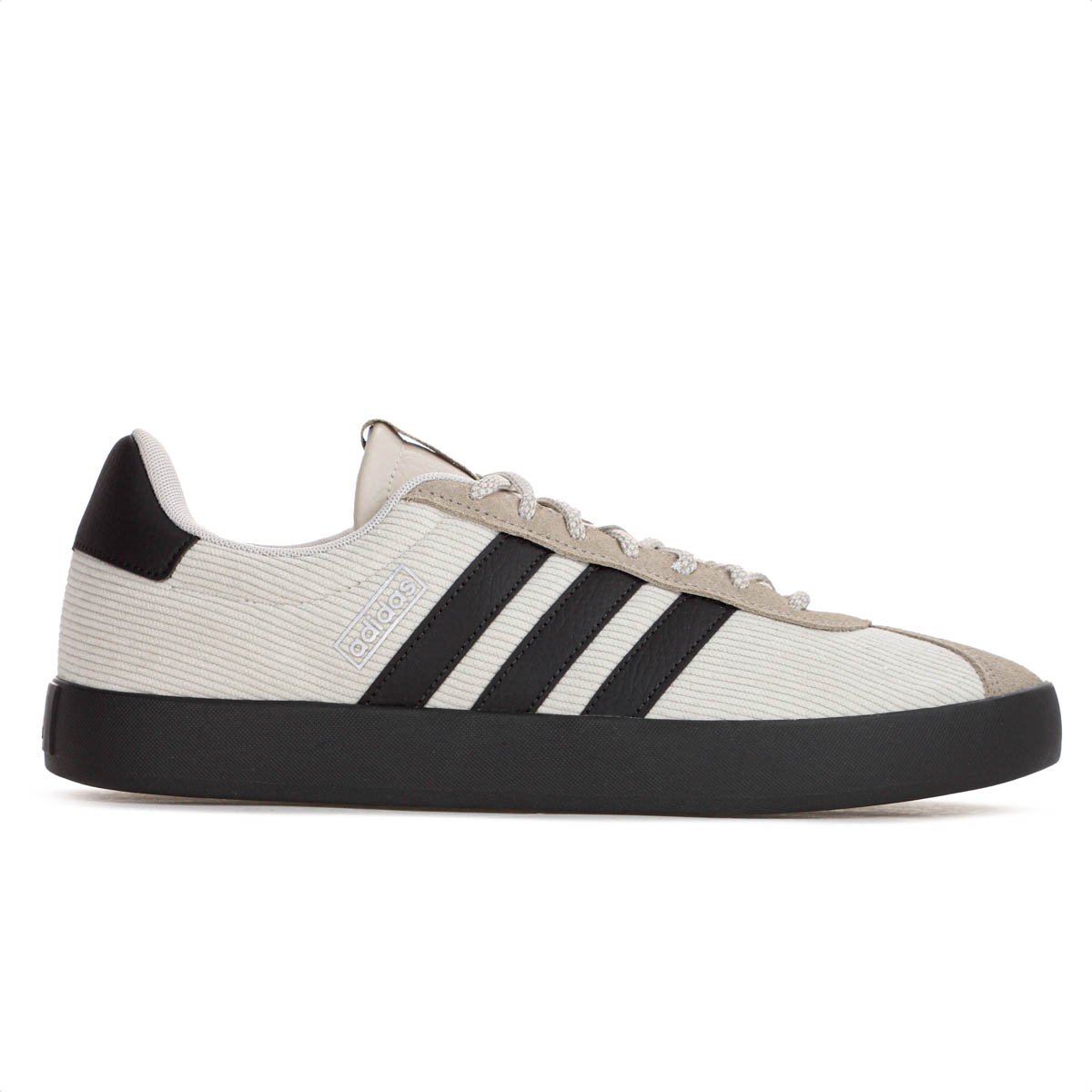 Tenis Adidas VL Court 3.0 Tecido Bege e Preto  - Masculino