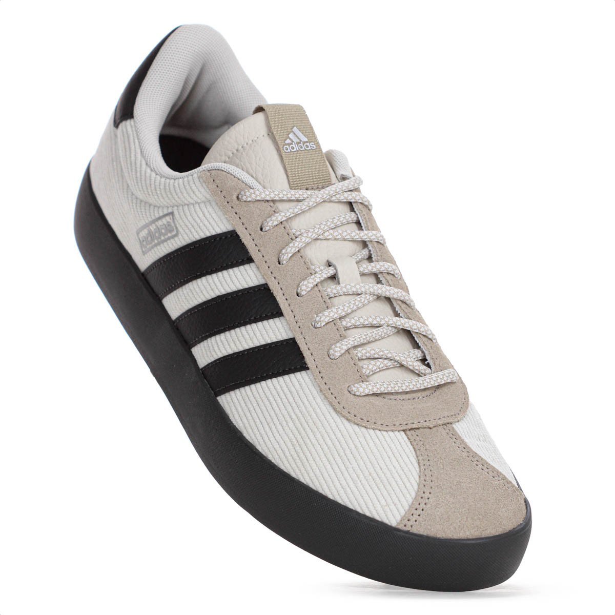 Tenis Adidas VL Court 3.0 Tecido Bege e Preto  - Masculino Bege/Preto 5