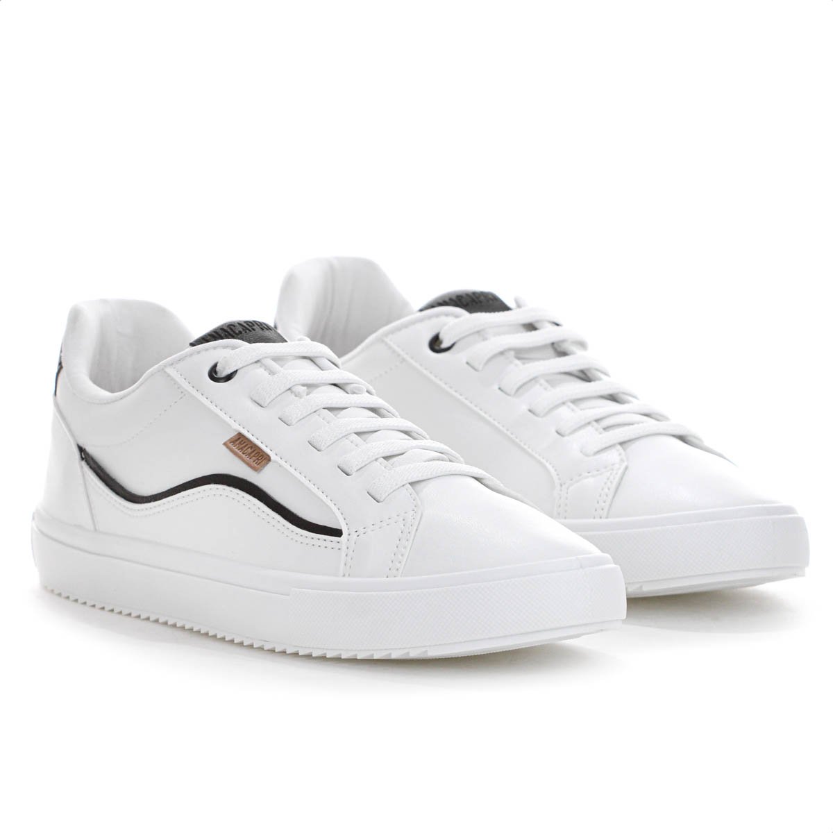 Tenis Anacapri Detalhe Onda Branco e Preto - Feminino Branco 3
