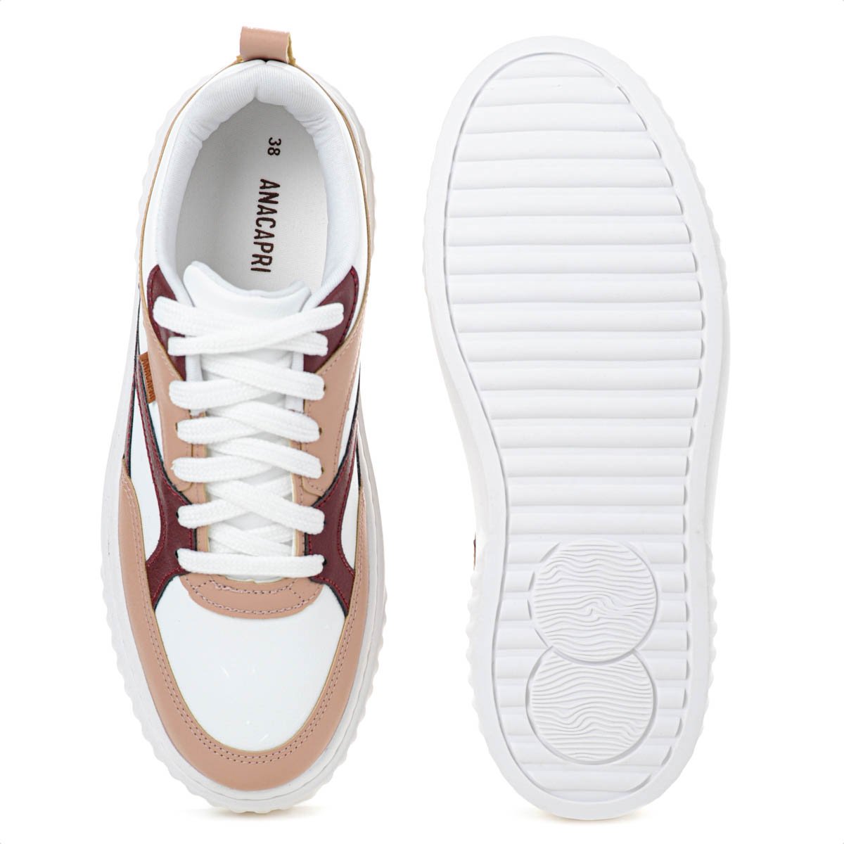 Tenis Anacapri Luna Branco Bege e Marsala - Feminino Branco 4