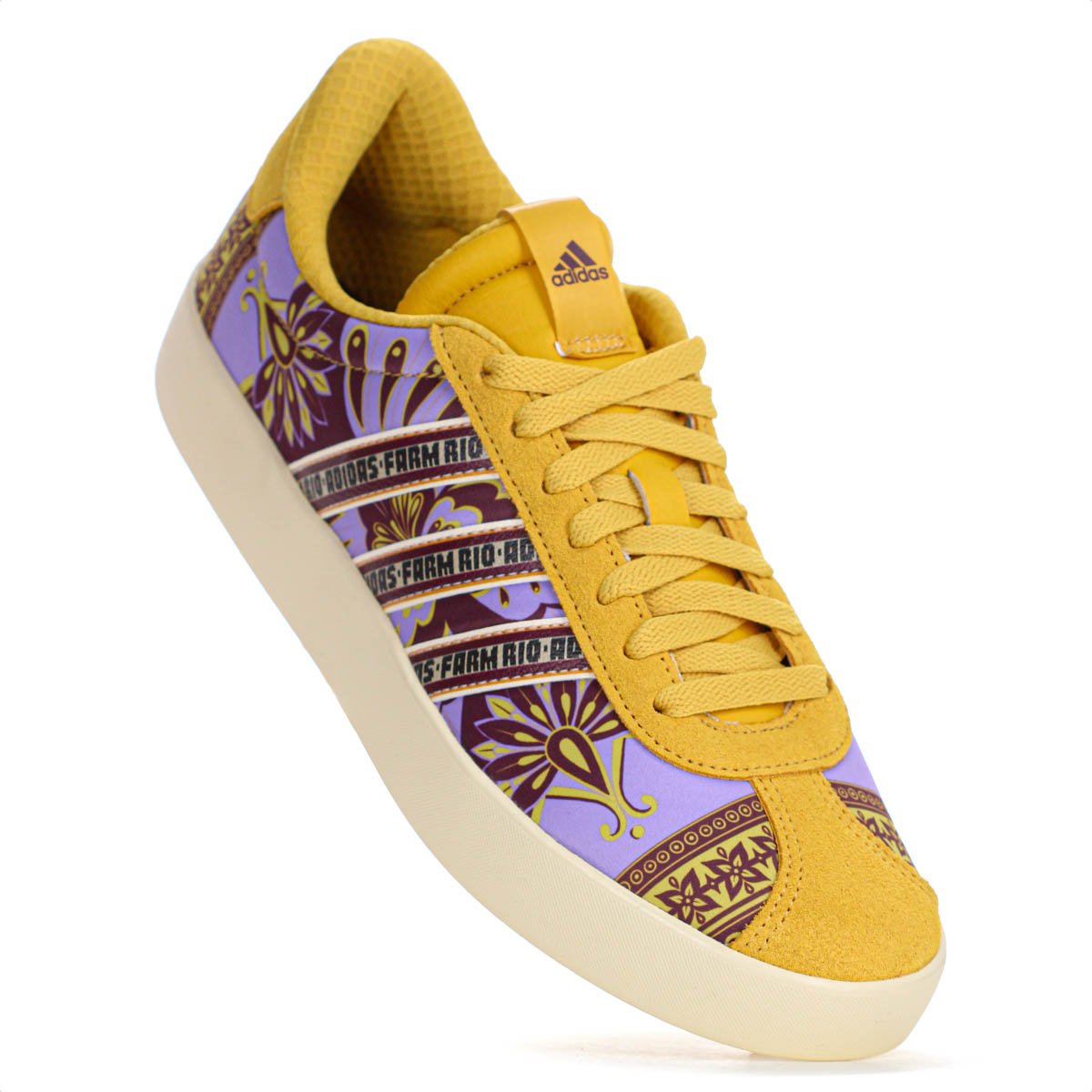 Tenis Adidas Farm Rio VL Court 3.0 Amarelo e Lilas - Feminino Amarelo 5