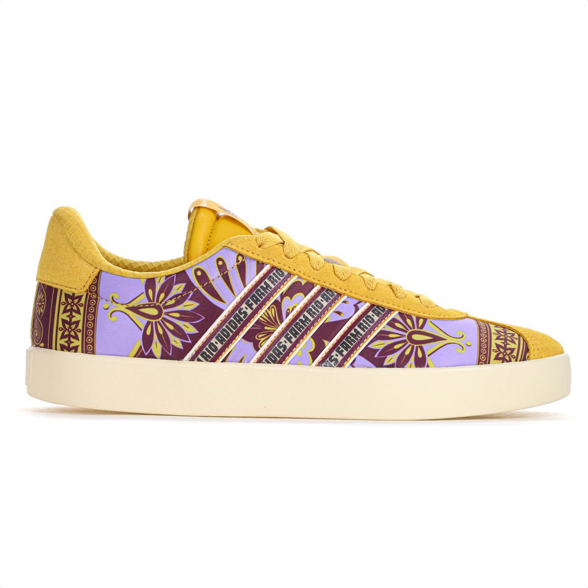 Tenis Adidas Farm Rio VL Court 3.0 Amarelo e Lilas - Feminino