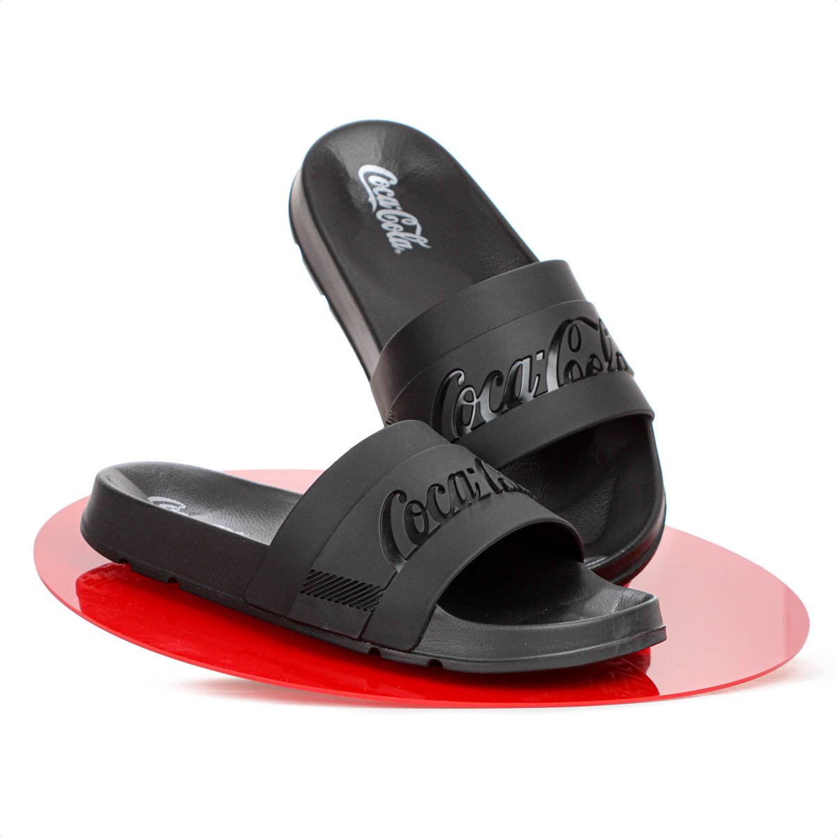 Chinelo Coca Cola Slide Injetado Preto - Masculino Preto 10