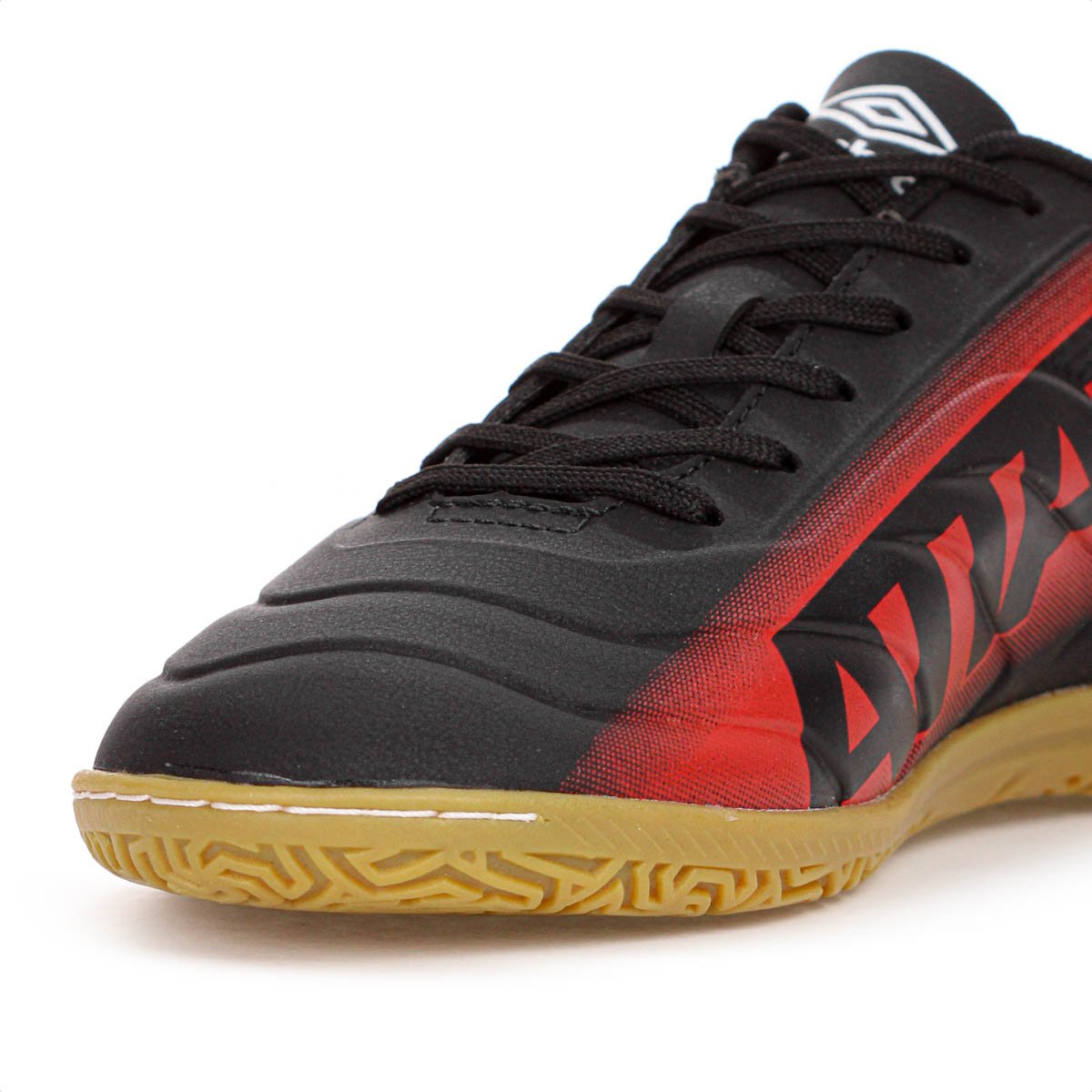 Chuteira Umbro Futsal Attak III Preto Cinza e Vermelho - Masculino Preto 6