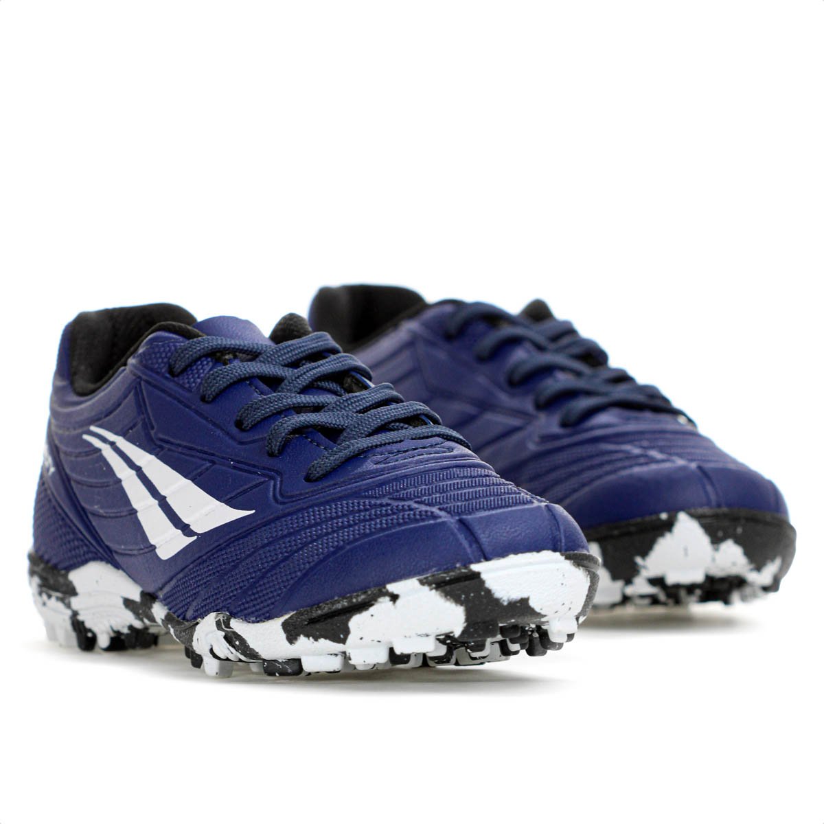Chuteira Penalty Society Matis Kids XXI Azul Marinho Branco e Preto - Infantil Azul 3