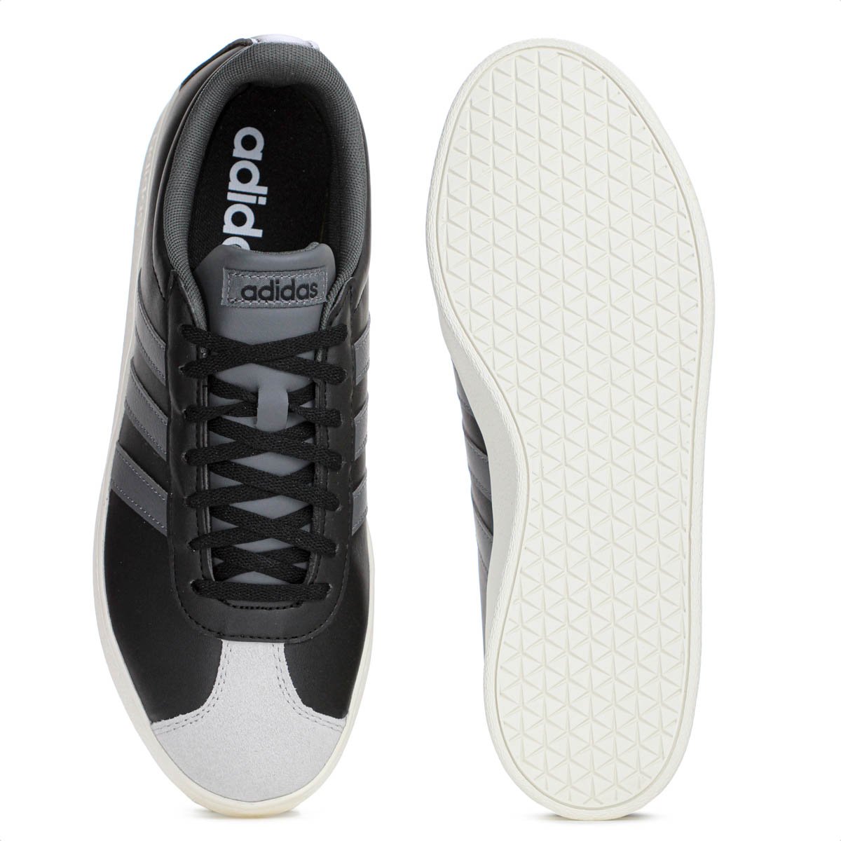Tenis Adidas VL Court Base Preto e Cinza - Masculino Preto 4