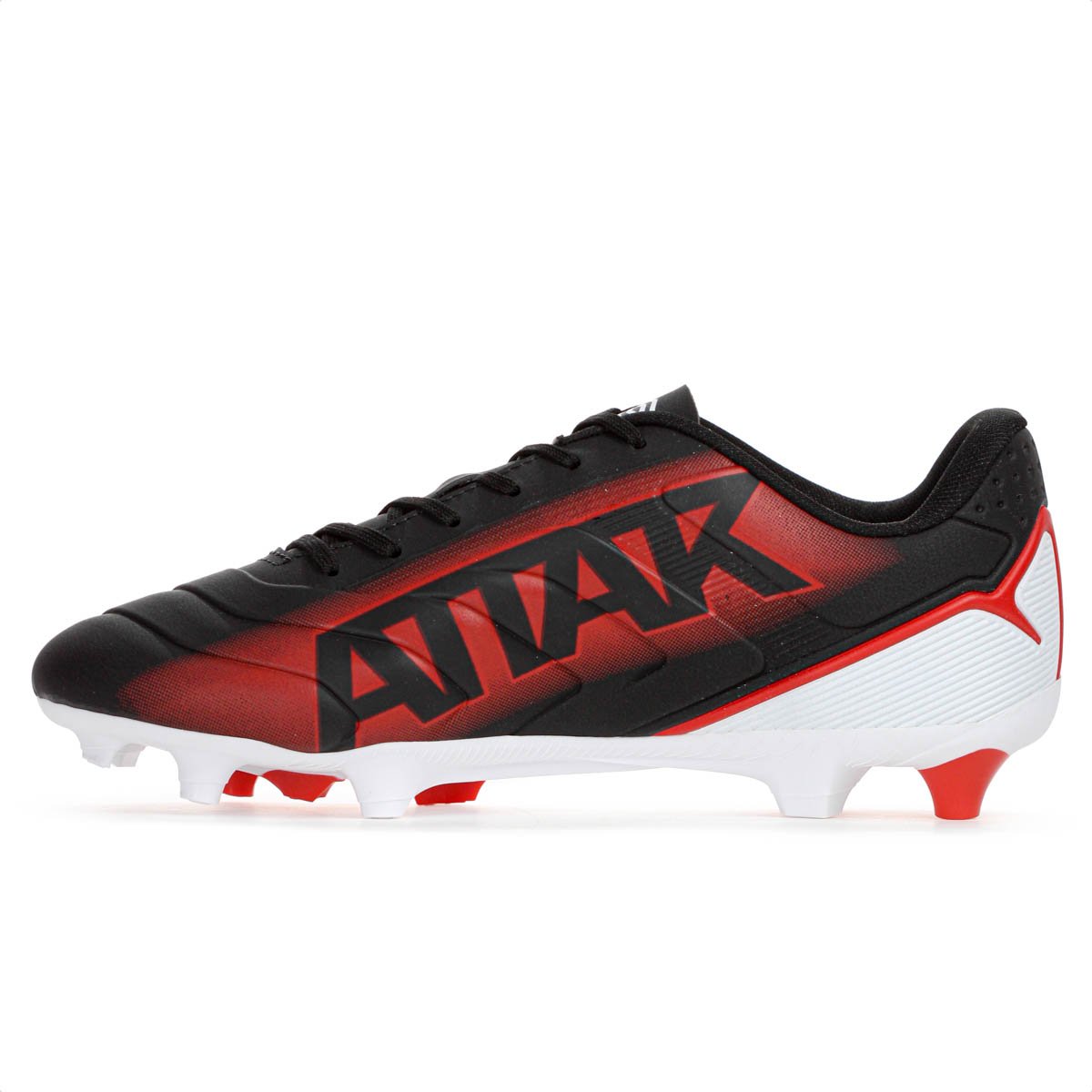 Chuteira Umbro Campo Attak III Preto Cinza e Vermelho - Masculino Preto 2