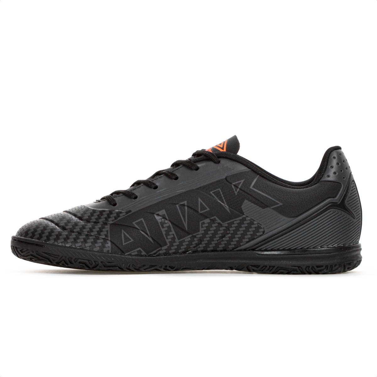 Chuteira Umbro Futsal Attak III Preto Grafite e Laranja - Masculino Preto 2