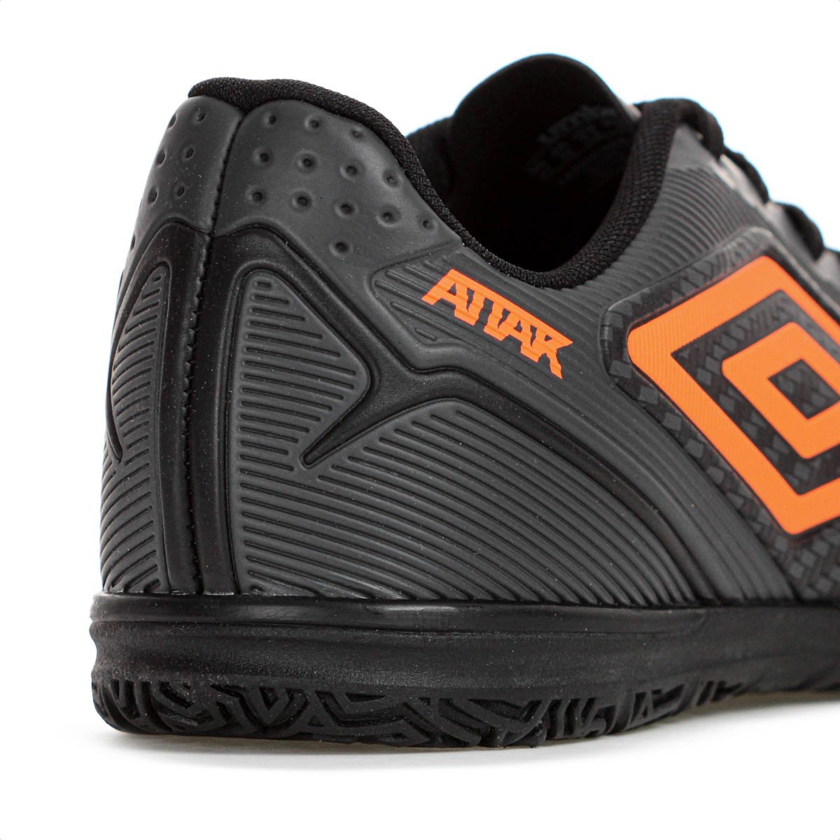 Chuteira Umbro Futsal Attak III Preto Grafite e Laranja - Masculino Preto 7