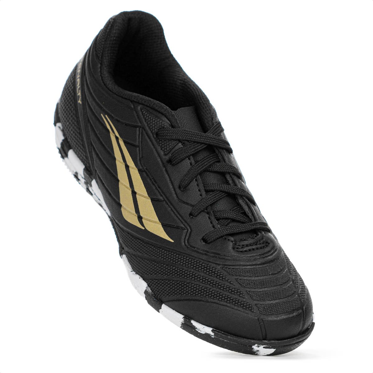 Chuteira Penalty Futsal Matis Kids XXI Preto Dourado e Branco - Infantil Preto 5
