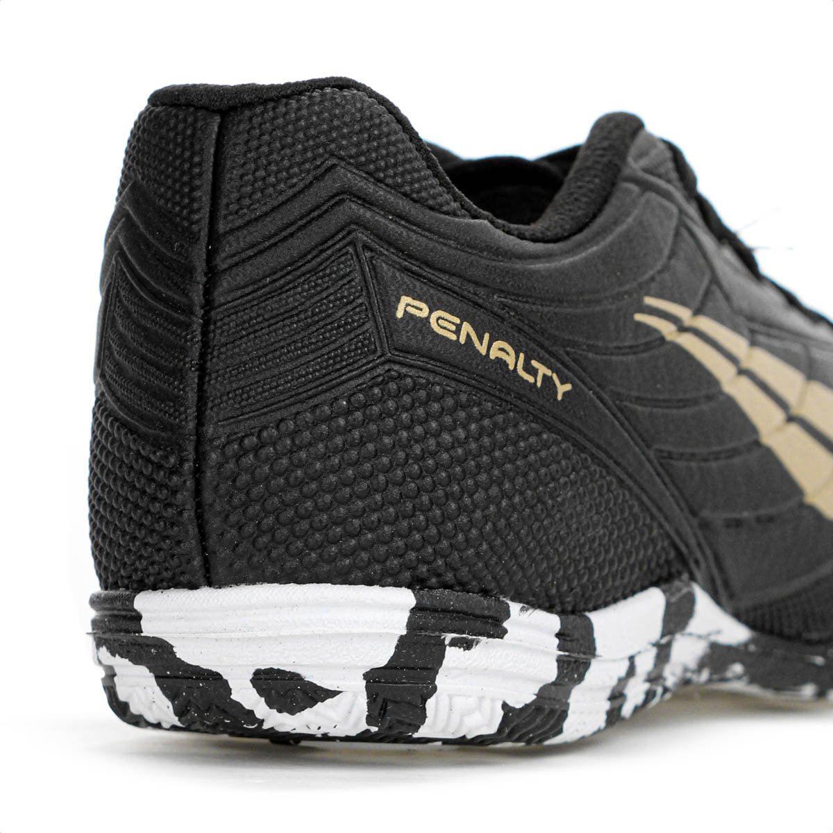 Chuteira Penalty Futsal Matis Kids XXI Preto Dourado e Branco - Infantil Preto 7