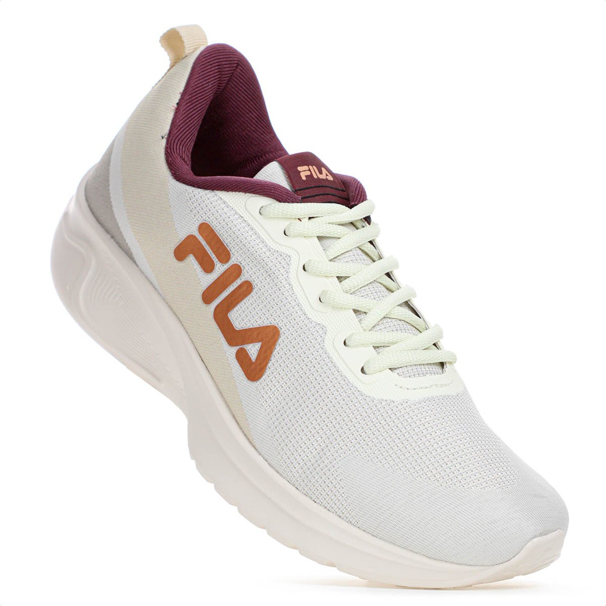 Tenis Fila Vector Creme Bege e Bordo - Feminino Bege 5
