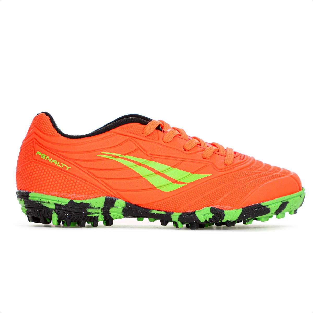 Chuteira Penalty Society Matis Kids XXI Laranja e Verde - Infantil