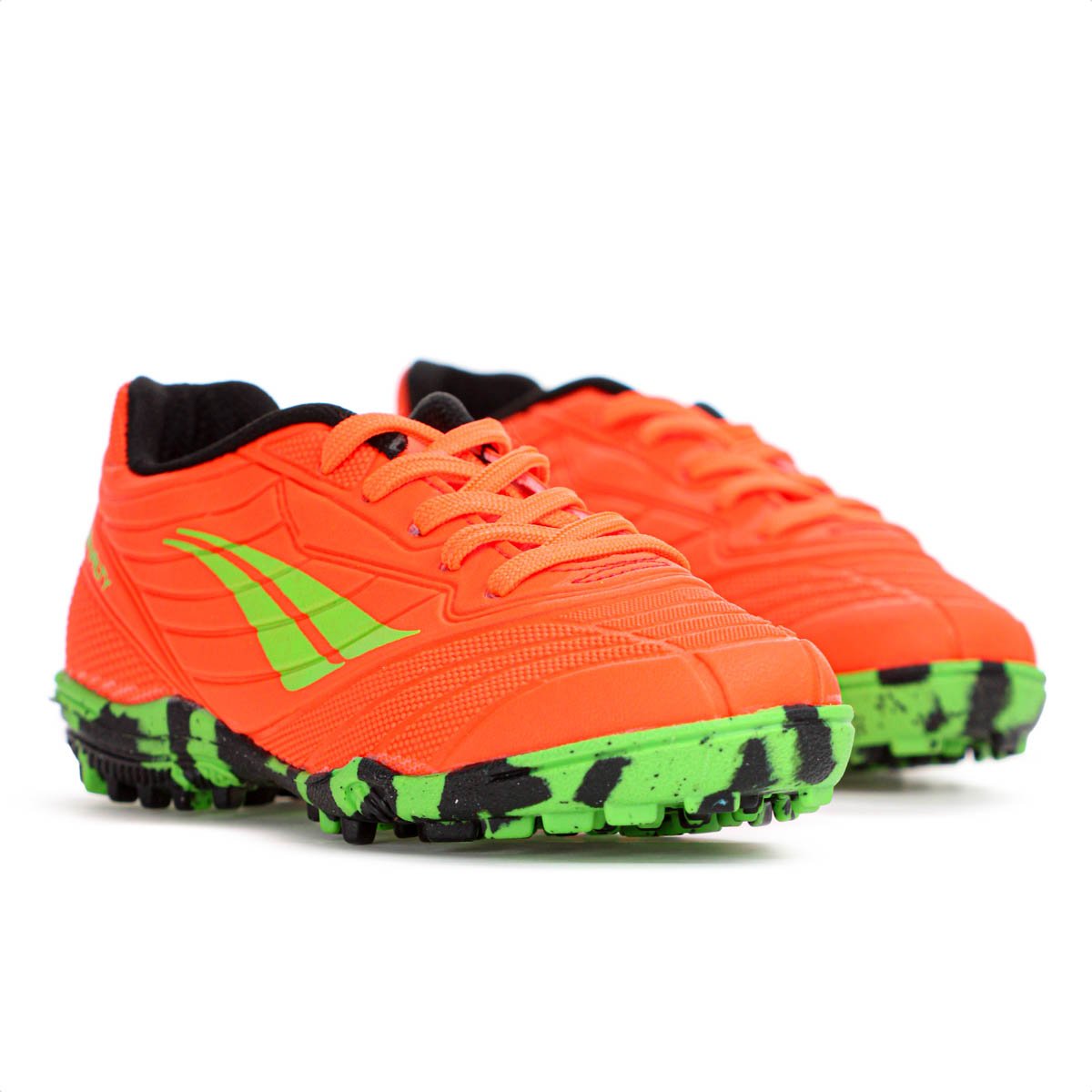 Chuteira Penalty Society Matis Kids XXI Laranja e Verde - Infantil Laranja 3