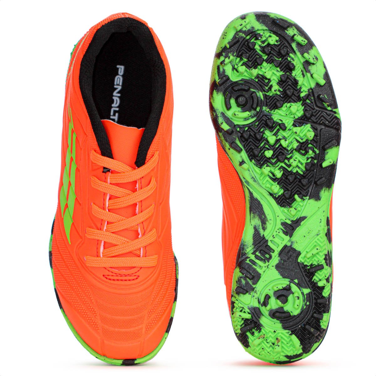 Chuteira Penalty Society Matis Kids XXI Laranja e Verde - Infantil Laranja 4