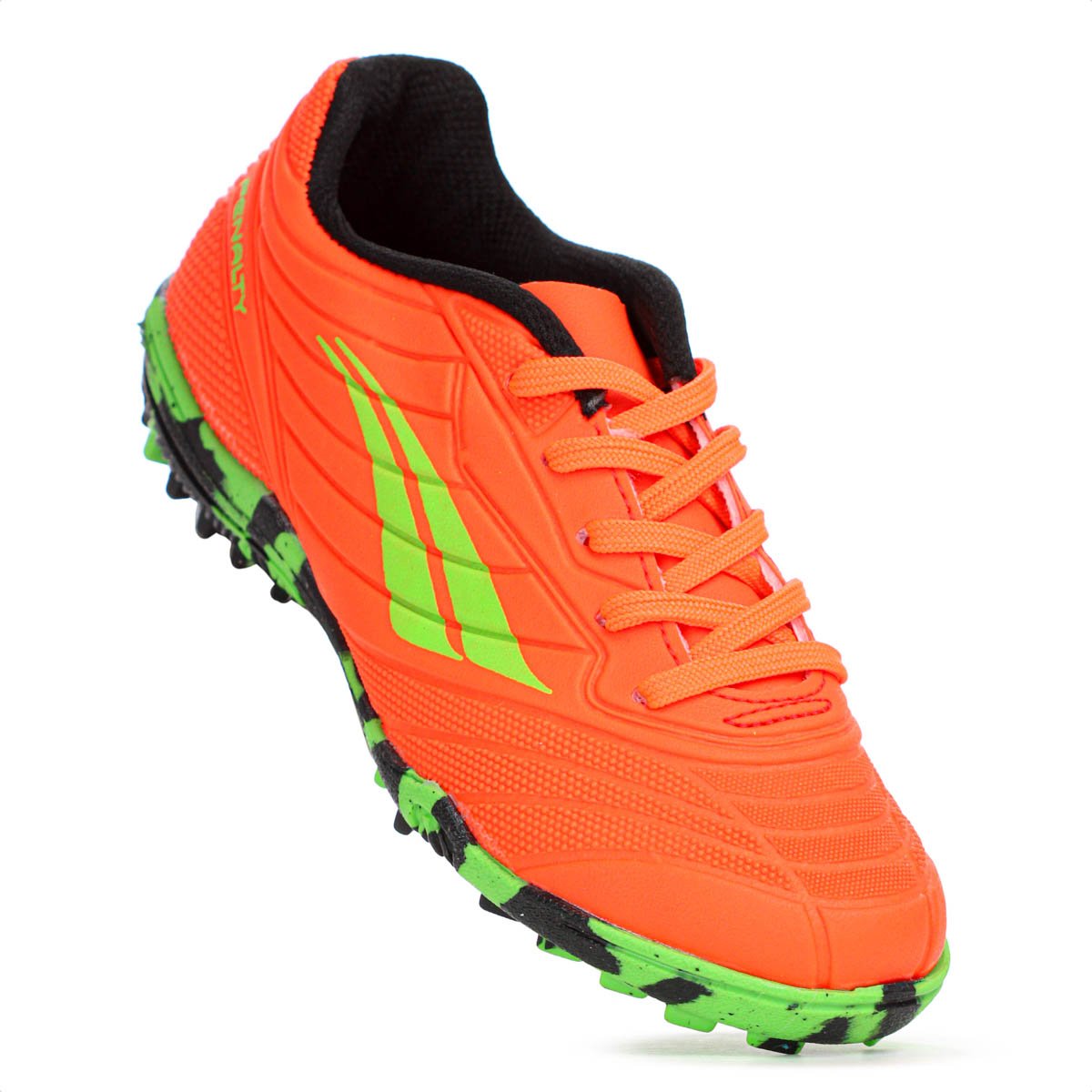 Chuteira Penalty Society Matis Kids XXI Laranja e Verde - Infantil Laranja 5