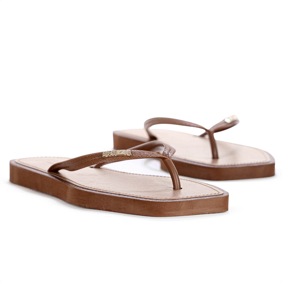 Chinelo Brizza Arezzo Bico Quadrado Marrom Cacau - Feminino Marrom 2