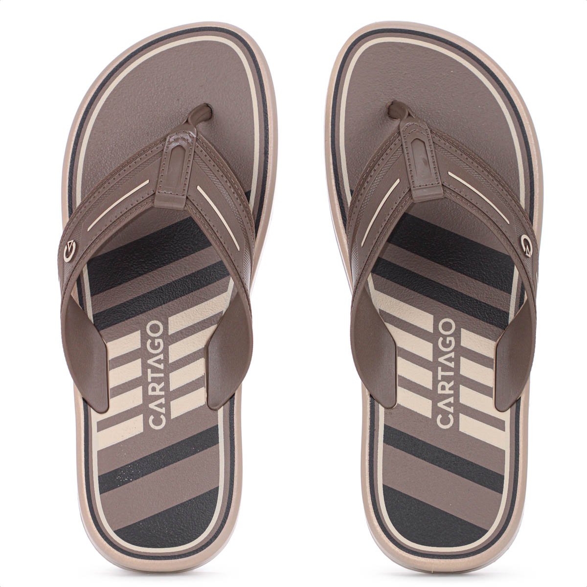 Chinelo Cartago Palermo II Marrom e Bege - Masculino