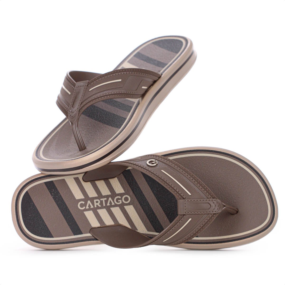 Chinelo Cartago Palermo II Marrom e Bege - Masculino Marrom 10