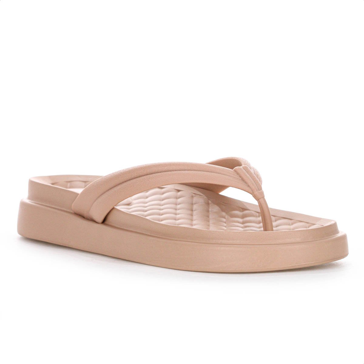 Chinelo Moleca Tira Pronta Pvc Sola Alta Nude - Feminino