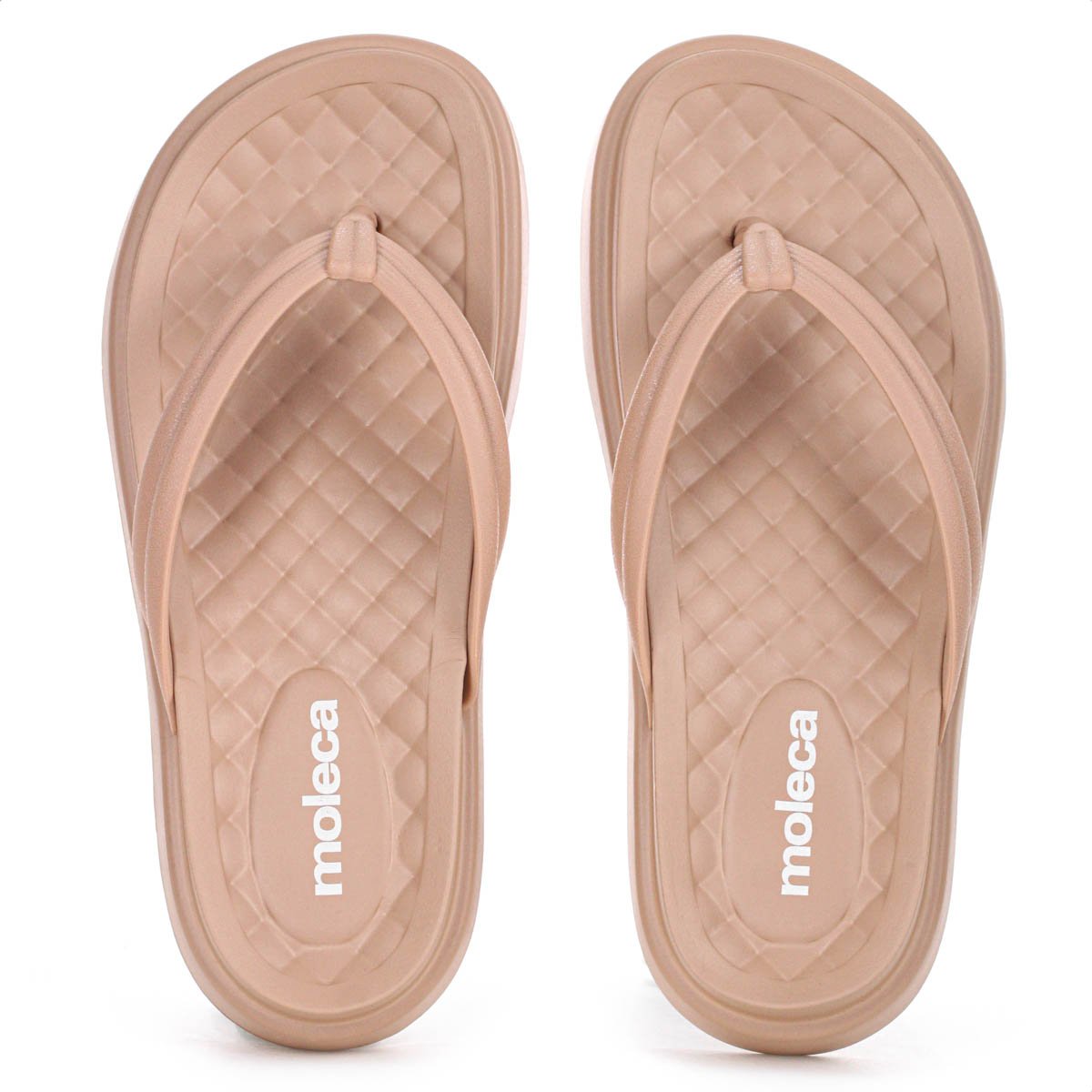 Chinelo Moleca Tira Pronta Pvc Sola Alta Nude - Feminino Bege 2