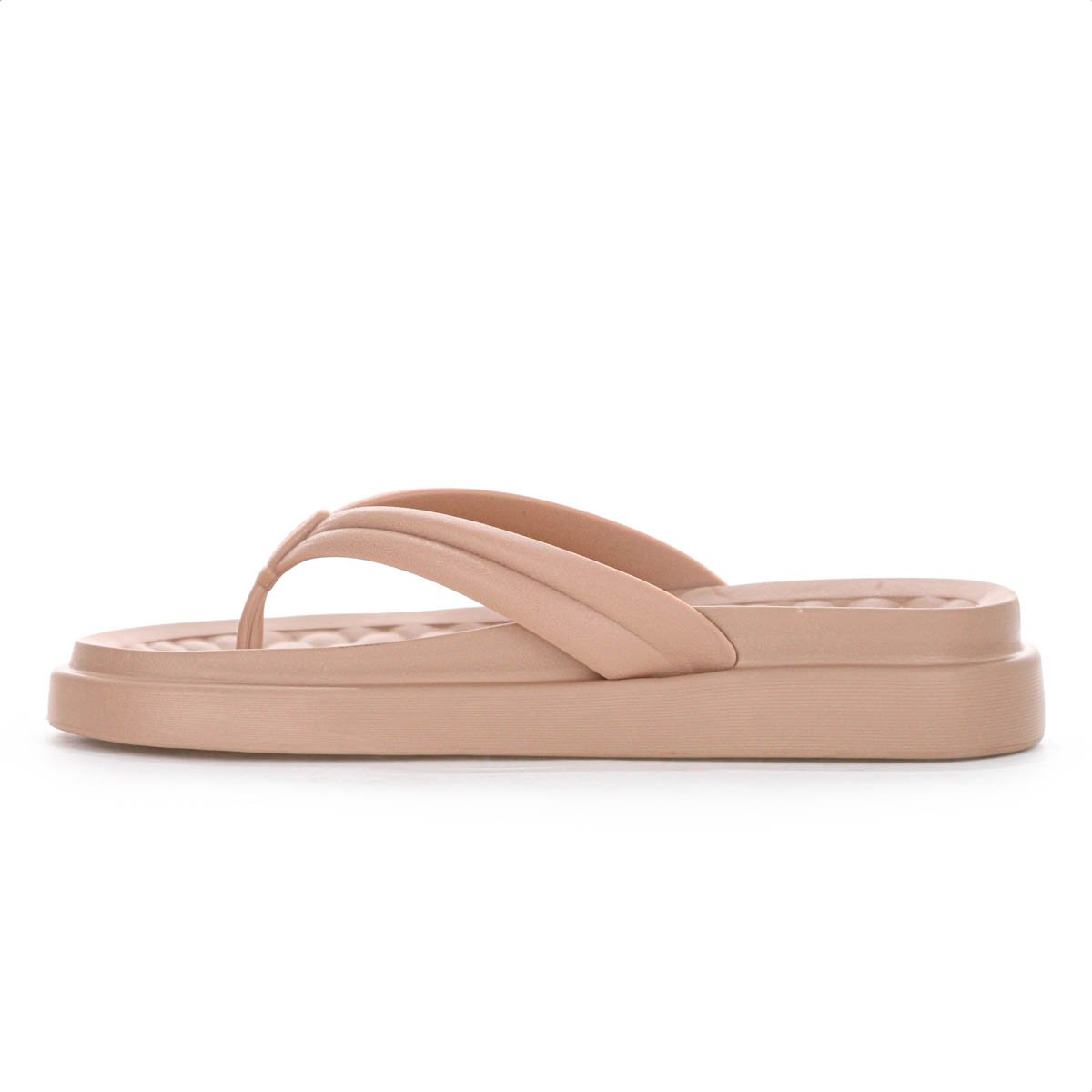 Chinelo Moleca Tira Pronta Pvc Sola Alta Nude - Feminino Bege 4