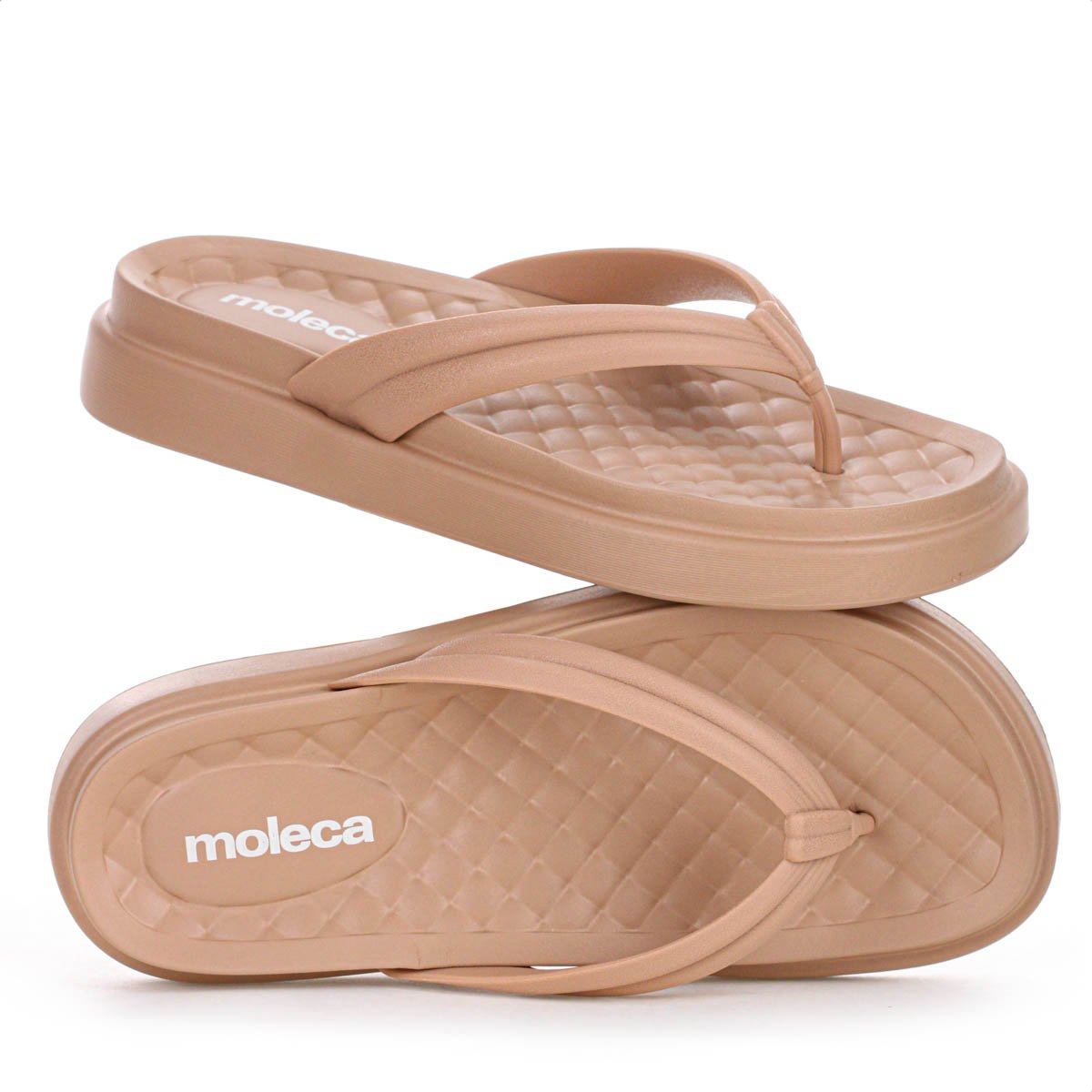 Chinelo Moleca Tira Pronta Pvc Sola Alta Nude - Feminino Bege 9