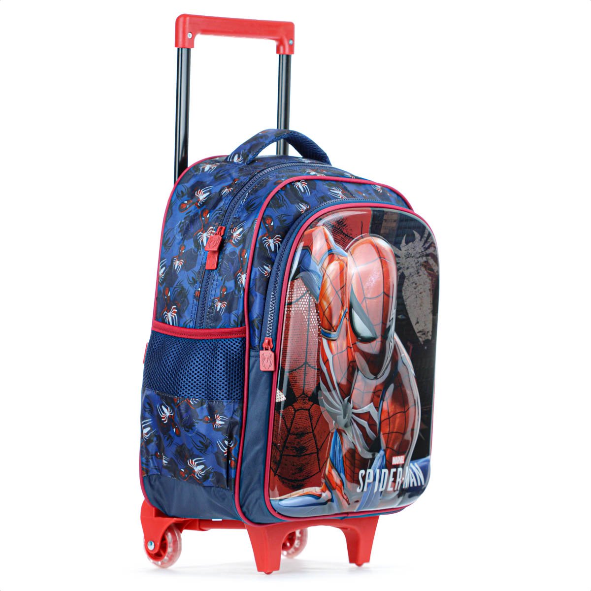 Mochila Com Rodas Escolar Xeryus 16 Spider Man Face 13370 Azul - Infantil Azul 2