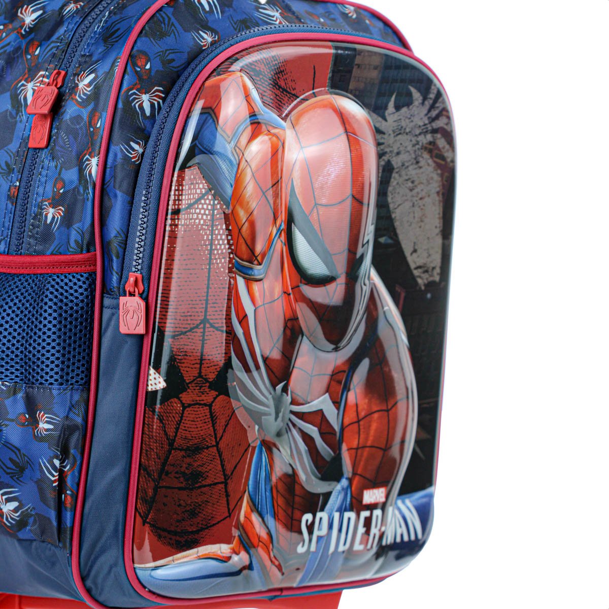 Mochila Com Rodas Escolar Xeryus 16 Spider Man Face 13370 Azul - Infantil Azul 3
