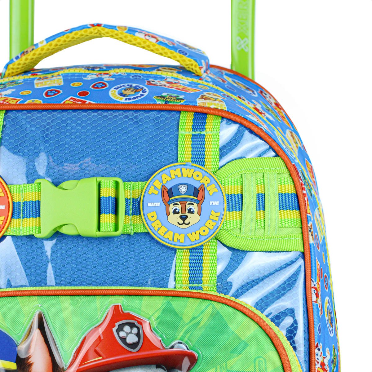 Mochila Com Rodas Escolar Xeryus Patrulha Canina 15310 Azul e Verde - Infantil Verde 10