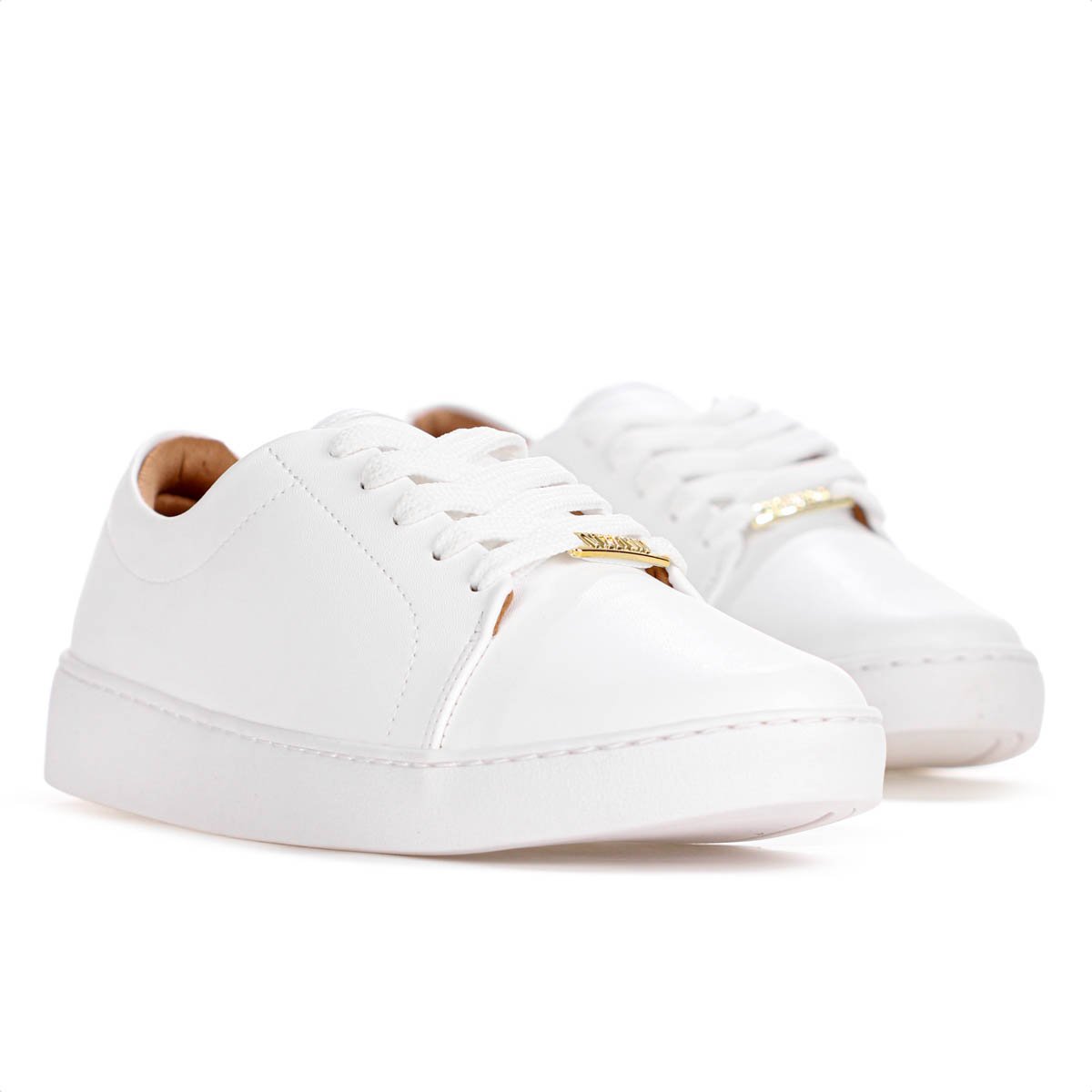 Tenis Vizzano Casual Liso Branco - Feminino Branco 3