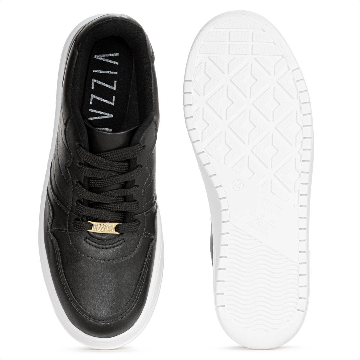 Tenis Vizzano Flatform Preto e Branco - Feminino Preto 4