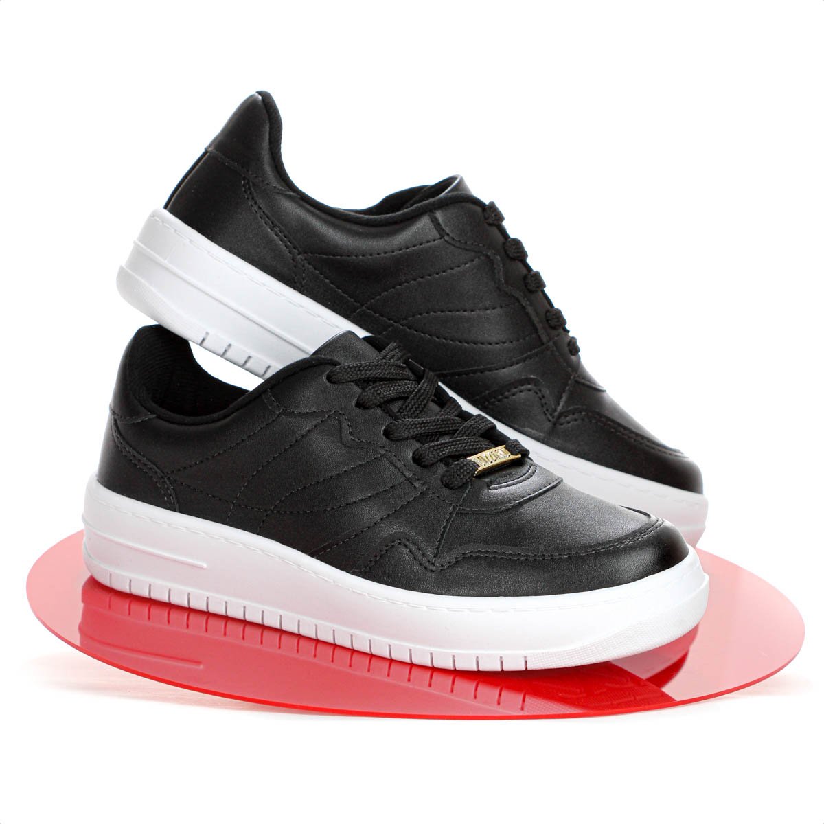 Tenis Vizzano Flatform Preto e Branco - Feminino Preto 8