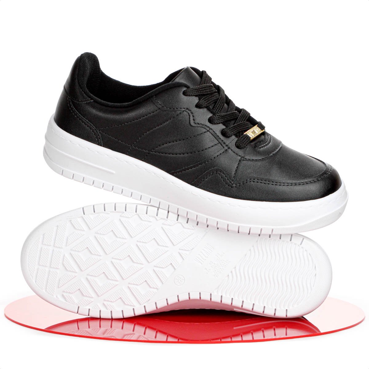 Tenis Vizzano Flatform Preto e Branco - Feminino Preto 9