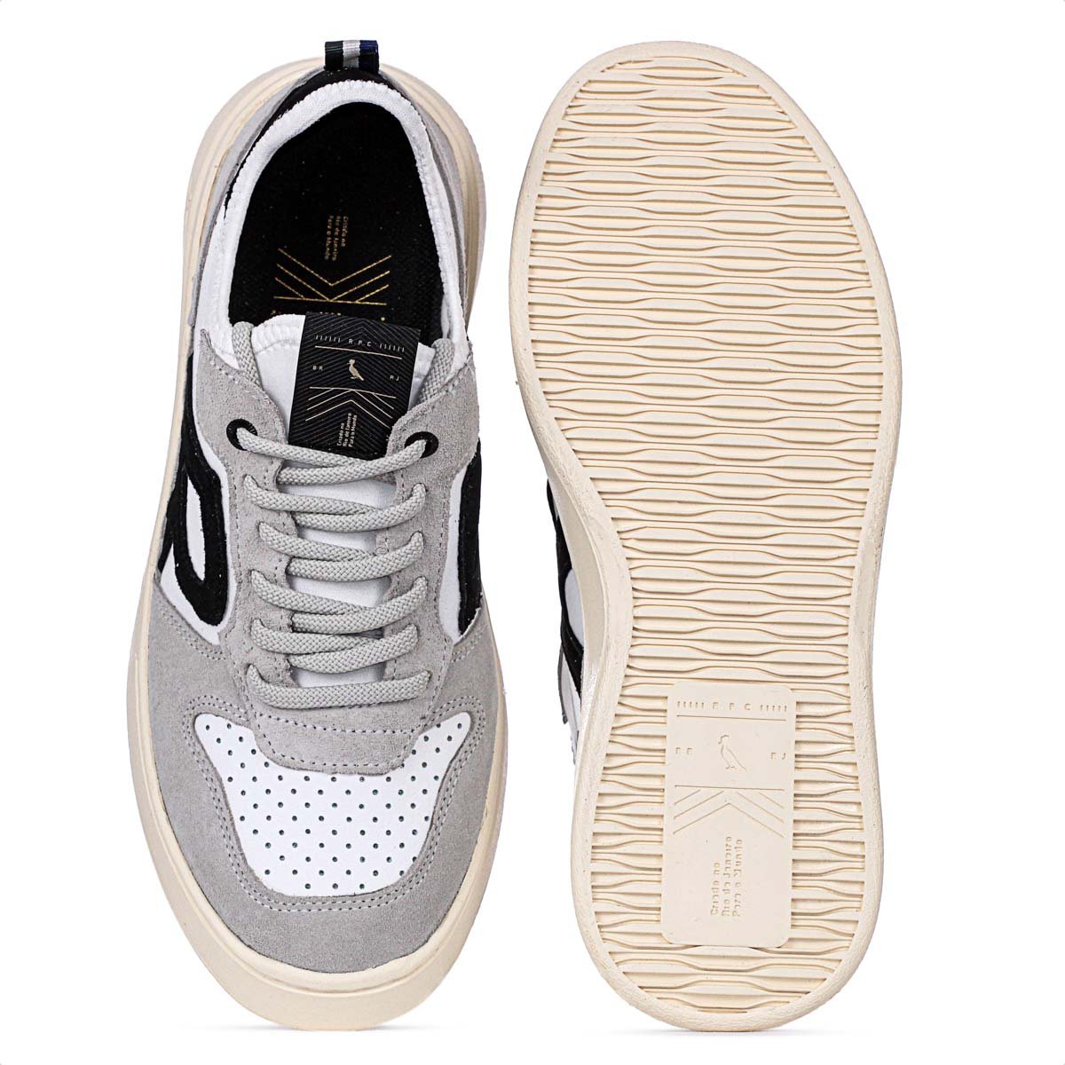 Tenis Reserva Type-R Branco Cinza e Preto - Masculino Cinza 5