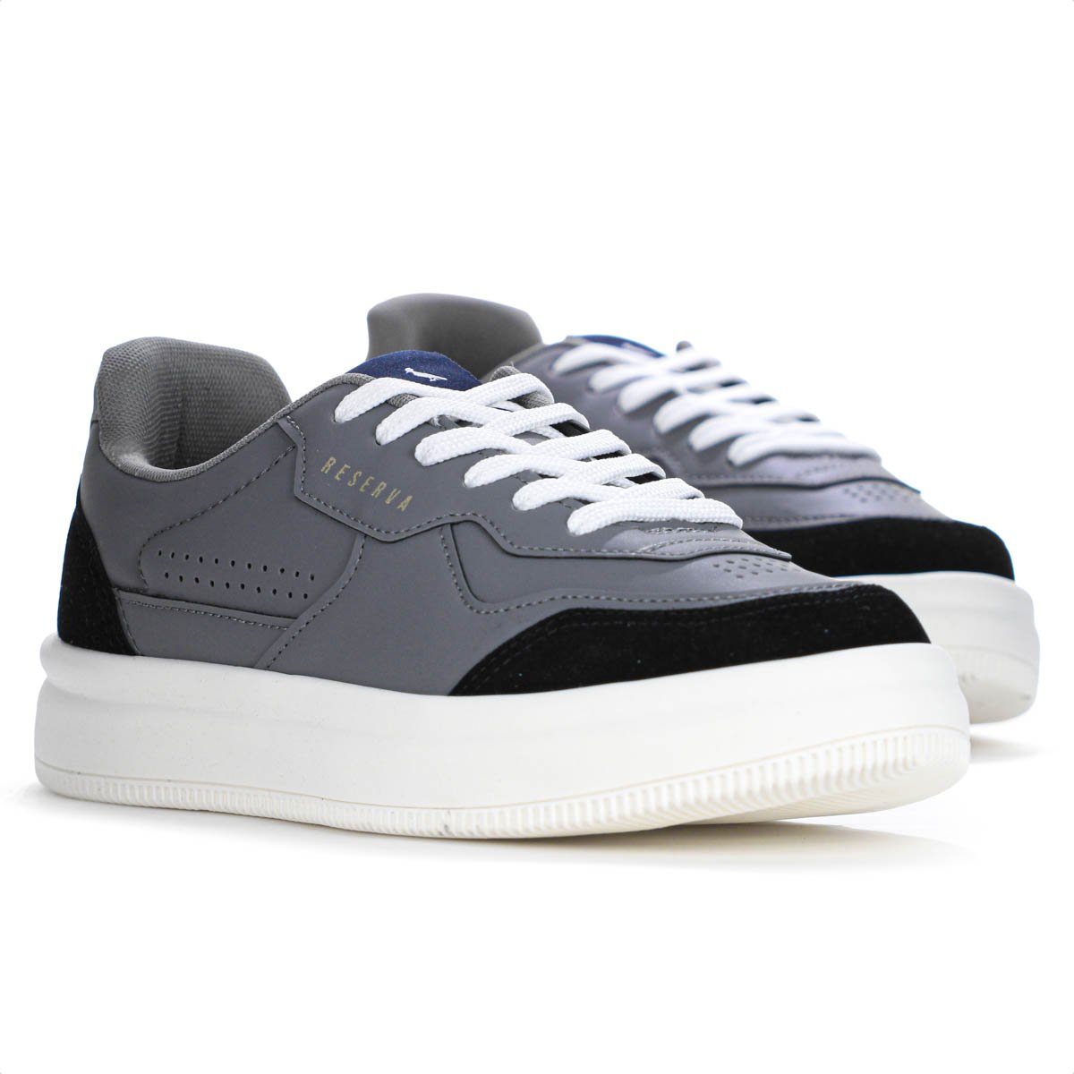 Tenis Reserva Troy Camurca Cinza e Preto - Masculino Cinza 3